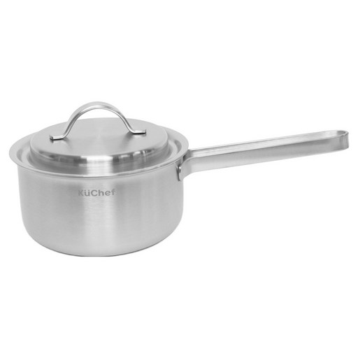 쿠쉐프 인덕션 통5중 스텐 스프 라면용 편수냄비, 16cm, 스테인레스, 1개