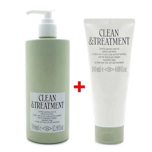 AZH 클린트먼트 클린앤트리트먼트 올인원 샴푸 앤 트리트먼트 [펌프형380ml+튜브형180ml], 1개, 560ml