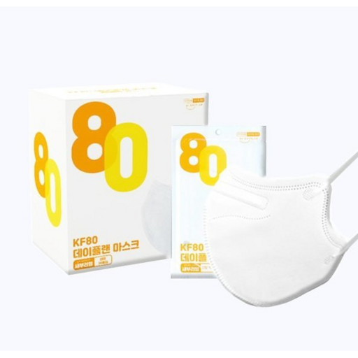 100매 (무료배송) 숨쉬기 편한 데이플랜KF80 새부리형 대형 화이트