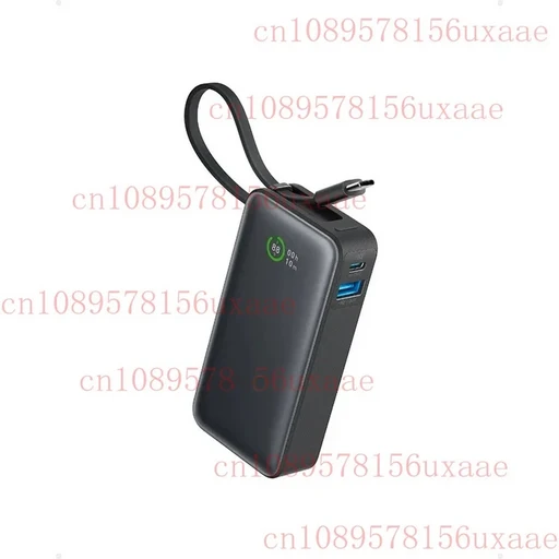 Anker Nano Power Bank 10000mAh PD 30W 예비 배터리 휴대용 전원 내장 USB-C 케이블, 01 black