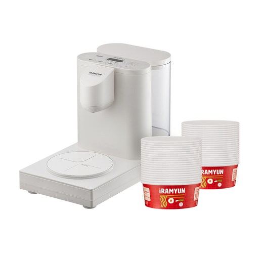 로이첸 가정용 라면조리기 아이라면+전용용기40개세트 한강라면기계, 크림화이트(용기5개포함)+전용용기40개