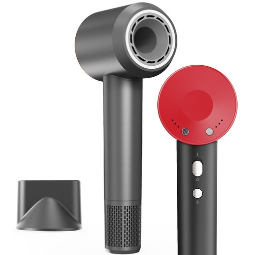 BaoTai 음이온 BLDC 헤어드라이기 항공모터 저소음 1500W 가정용 휴대용, 흑적색, YEY-GS87