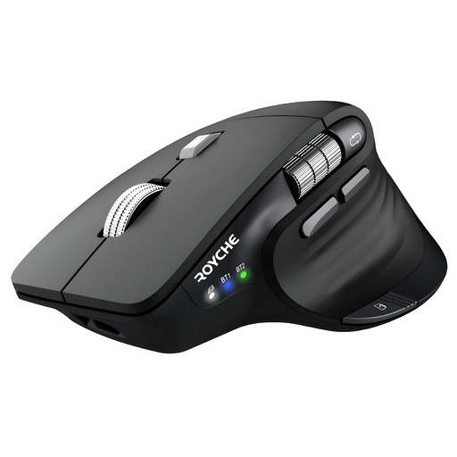 로이체 프리미엄 오피스 마스터 스마트 스크롤 멀티페어링 충전식 블루투스 무선 마우스, RX-900S, 블랙