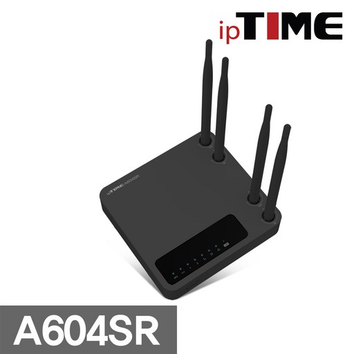 ipTIME 유무선 공유기 Black, A604SR(Black), 1개