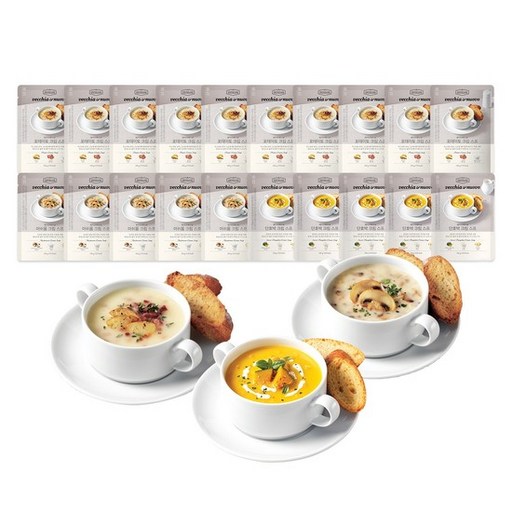 베키아에누보 스프 3종 20봉(포테이토 180g*10봉+머쉬룸 180g*5봉+단호박 180g*5봉), 없음, 20개, 180g