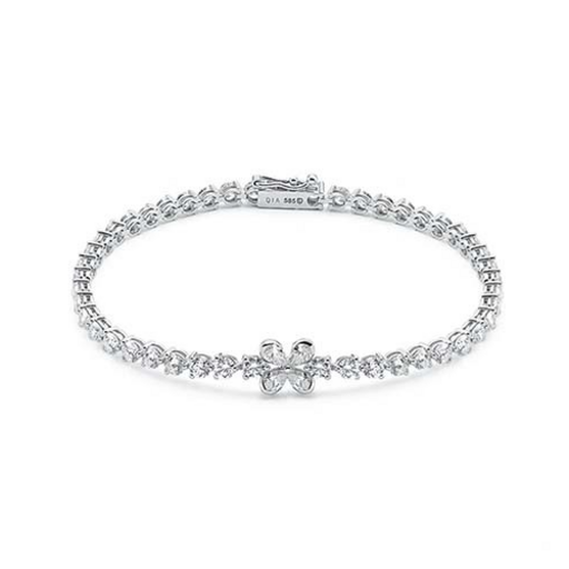 로이드 14k 튜더로즈 페어컷 다이아 테니스 팔찌 LWF24007D