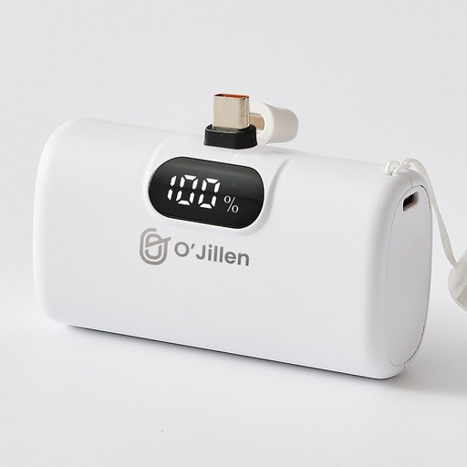 도킹형 보조배터리 오지렌 10000mAh 대용량 도킹형 고속충전 보조배터리, 화이트, 1개