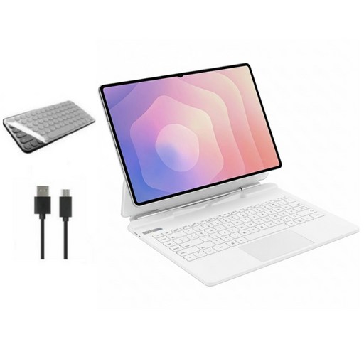 케이스나라 갤럭시탭 S11 울트라 Ultra 호환 매직 블루투스 무선 키보드 케이스 북커버, 1개, 화이트
