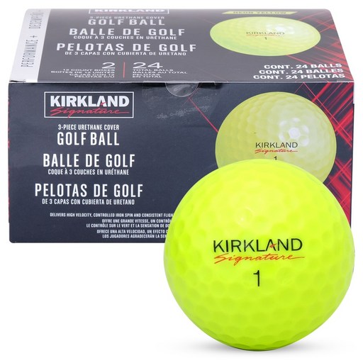 커클랜드 골프공 3피스, 네온옐로우, 24개입, 1세트