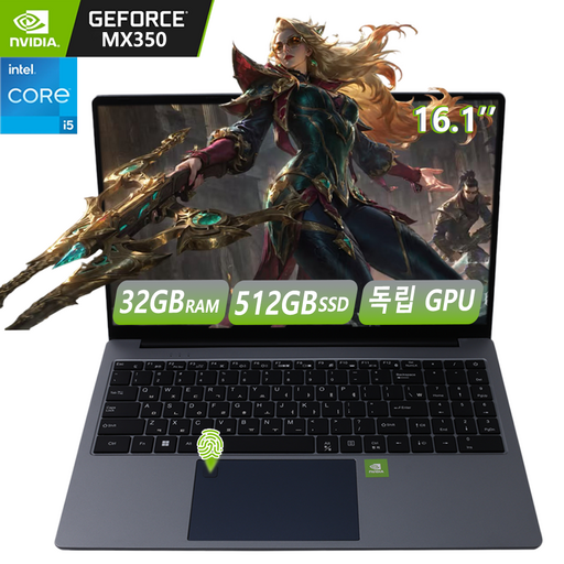 독립 GPU 게이밍 노트북 그래픽 카드 NVIDIA Geforce MX350 코어 i5-1240P CPU RAM:32GB/SSD:512GB 사무용 노트북 대학생 노트북 Win10, Core i5 1240P, 32GB, 512GB, 회색