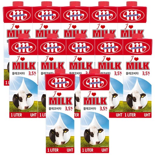 믈레코비타 아이러브밀크 3.5% 멸균우유, 12개, 1L