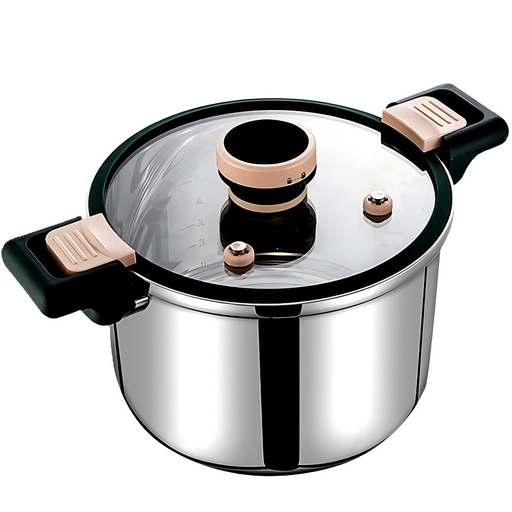 CookBuddy 저압냄비 304스텐 인덕션 압력솥, 1개, 실버, 6L