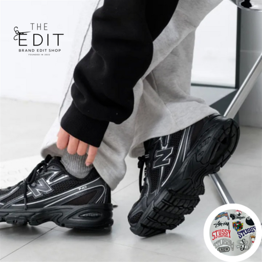 (백화점정품) 뉴발란스 740 v2 트리플 블랙 실버 메탈릭 커플 패션 운동화 (스투시스티커증정)