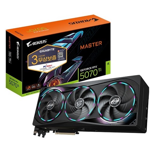 GIGABYTE GIGABYTE AORUS 지포스 RTX 5070 Ti MASTER D7 16GB 피씨디렉트