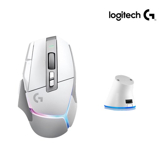 로지텍코리아 G502 X PLUS 무선 게이밍 마우스, G502 X PLUS 화이트 + 충전독2 화이트