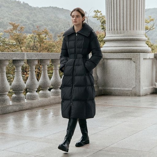 잇미샤 벨티드 구스다운 롱 패딩 ITPCWPD200