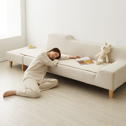 [26년형 두께UP] 한일좋은자리 전자파없는 양면극세사 탄소 소파 전기방석 전기요 온열매트, 4-5인용(50X200cm), 아이보리