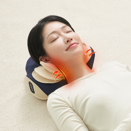 [슬룸 정품] 슬룸 목편한케어 플라잉 3D 레이어드 온열 에어백 목마사지기, 1개