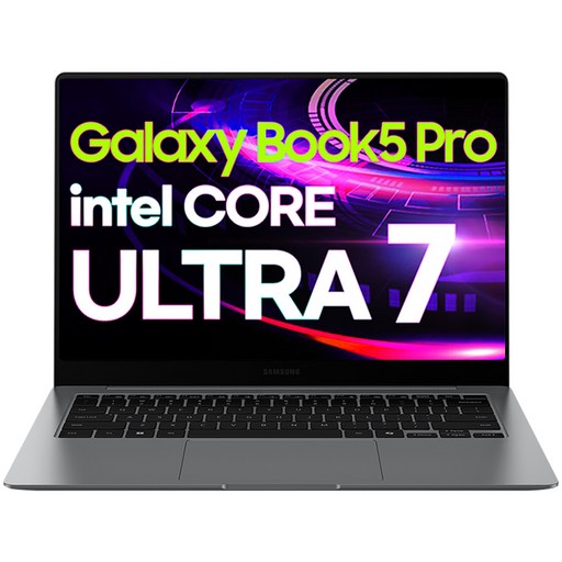 [삼성전자 공식파트너] 갤럭시북5 프로 14인치 인텔 울트라7 AI 터치스크린 사무용 고사양 영상편집 노트북, NT940XHA-K71AR, WIN11 Home, 32GB, 512GB, 그레이