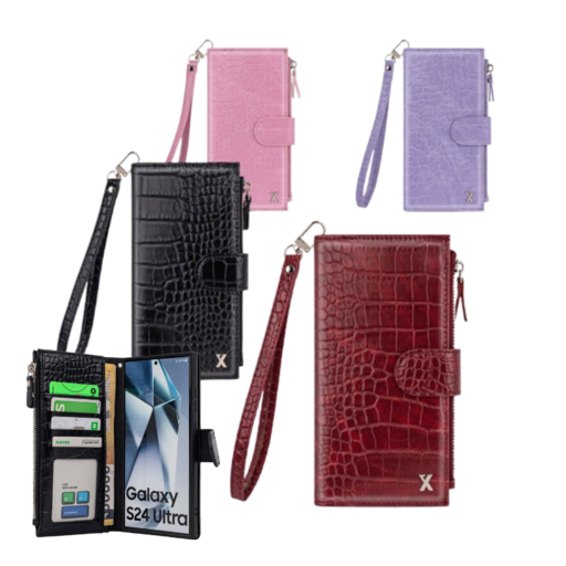 [선물 고선명 강화필름 2매] 갤럭시A35 (A356) 라라 크로커 스트랩 지퍼 가죽 다이어리 케이스