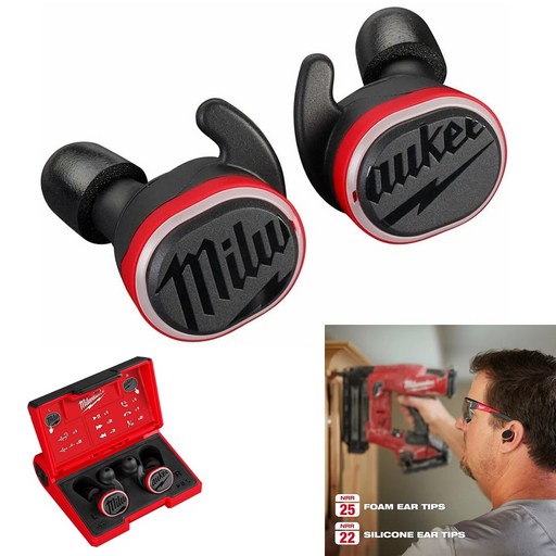 Milwaukee 2191-21 RED LITHIUM USB Bluetooth Jobsite Ear Buds/밀워키 레드 블루투스 잡사이트 이어버드