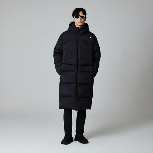 스파이더 남성용 헥센 후디 롱 다운 자켓