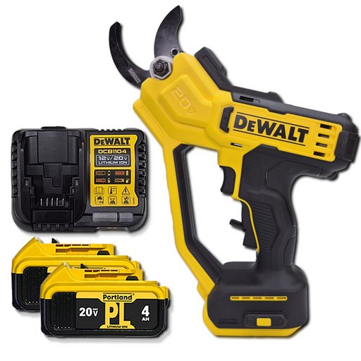 디월트 전기 전동 충전 전지가위 DCMPP568 배터리2개 충전기 세트 충전식 나무 가지치기, 1세트