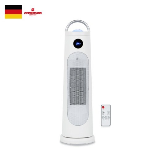 [짐머만] 짐머만 스탠드 무드등 PTC 온풍기 / 타워형 리모컨 온풍기 겨울 난방, 화이트