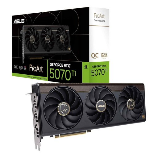 ASUS ProArt GeForce RTX 5070 Ti OC 에디션 그래픽 카드 (PCIe 5.0 16GB GDDR7 USB Type-C HDMI/DP 2.1 2.5슬, ASUS ProArt GeForce RTX 5070 T