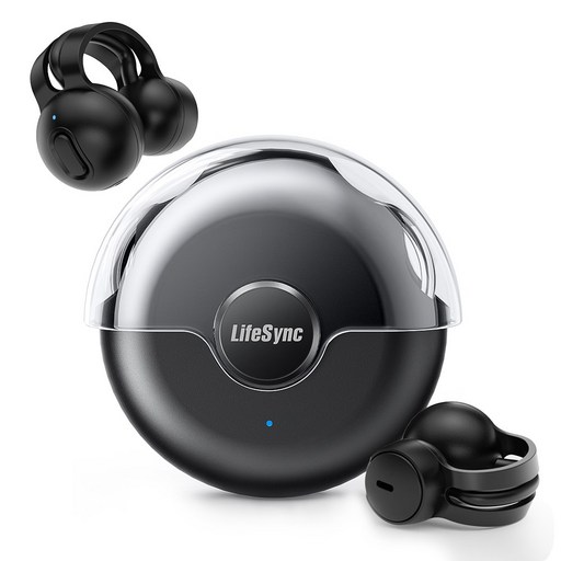 LifeSync 블루투스 이어폰 무선 방수 오픈 귀걸이형 고음질 블루투스 헤드폰 자동페어링, 블랙, H08