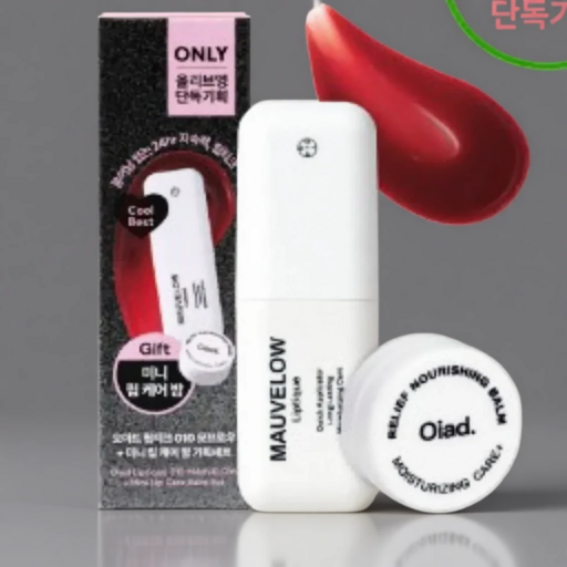 오아드 립티크 립틴트+미니 립케어 립밤, 1개, 010 모브로우