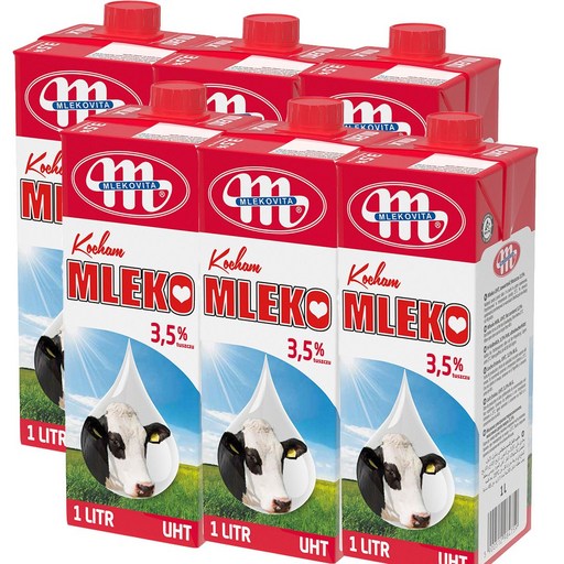 믈레코비타 아이러브밀크 3.5% 멸균우유, 6개, 1L