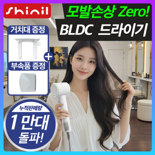 신일 프리미엄 음이온 BLDC 헤어드라이기 항공모터 저소음, 모던화이트