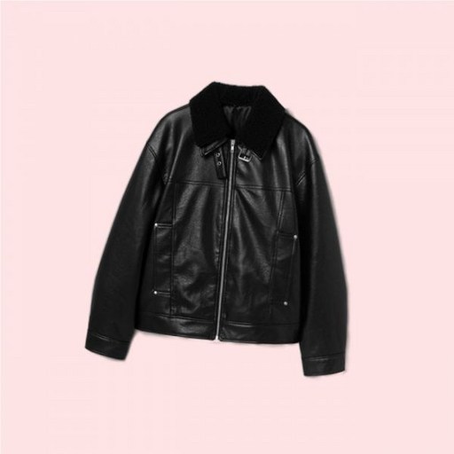 에잇세컨즈 페이크 가죽 레더 무스탕 블랙 215Y3ZBY25 4397443