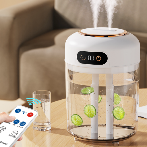 HULULU USB 연결 듀얼 대용량 저소음 4.5L 가습기, 화이트