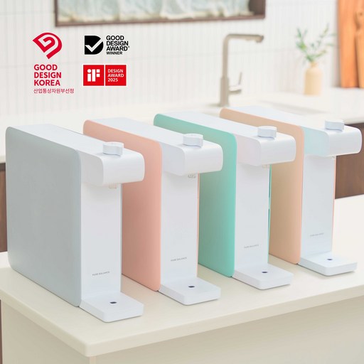 25년형 출시기념특가 퓨어발란스 무전원 직수 정수기 카운터탑 9단계 필터링 / 자가설치 / 1년치 필터포함, 3구형, 아크틱 그레이