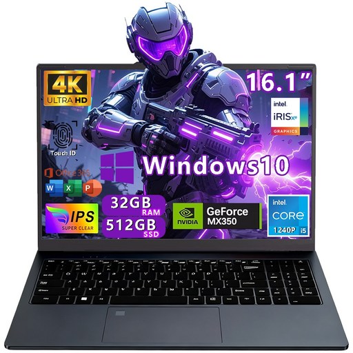 16.1인치 게이밍 노트북 I5-1240P NVIDIA Geforce MX350 32/512 게이밍 NVIDIA 인강용 사무용 노트북 노트북 핫딜, WIN10, 32GB, 512GB, BLUE