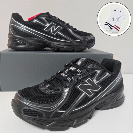 AS가능 뉴발란스740 블랙실버 커플 키높이 발편한 경량 런닝화(슈치니양말증정)