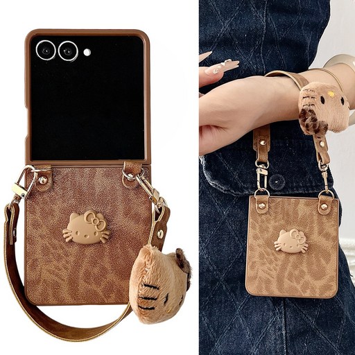 핸드폰케이스 갤럭시 z플립7 z플립6 z플립5 z플립4 브라운 캣츠 휴대폰케이스