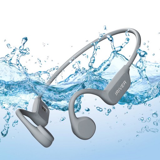 아이리버 IB-GX7 수영 골전도 오픈형 무선 블루투스 6.0 이어폰 내장 MP3 32GB IPX8 완전방수 마그네틱 충전, 그레이