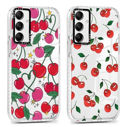 RUMDEY 삼성 갤럭시 S23 FE 케이스 6.4인치용 귀여운 별 폰 케이스 2팩 미적 패션 패턴 프린트 디자인 커버 소프트 슬림 황변 방지 TPU 범퍼 펀다 여성용 여아용, 체리