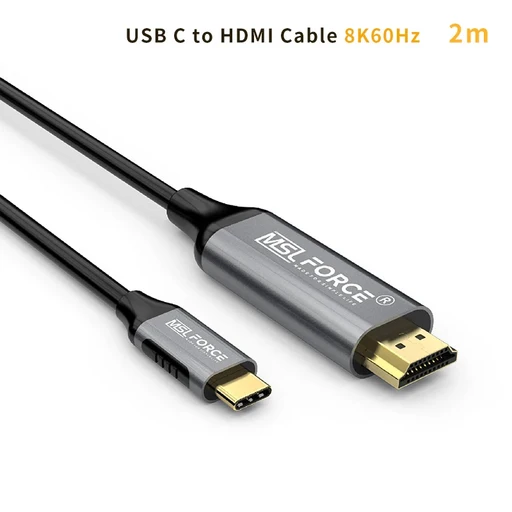 아이패드 맥북 15 TV 컨버터 스위치 HDMI 익스텐더 USB C to 케이블 타입 어댑터 전화 4K 60Hz 2m 90 °, 01 8k60Hz  2M