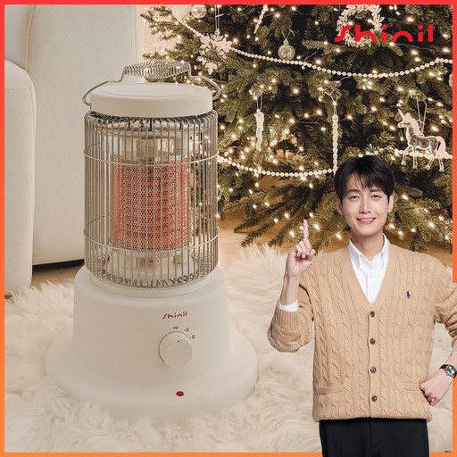 [26년형] 신일 오방난로 적외선 원통형 가정용 전기히터 하이라이트 사무실 전기난로 난방기, 화이트, SEH-HS1000WR(화이트)