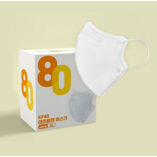 [1+1] 국내생산 데이플랜 KF80 새부리형 마스크 대형 화이트