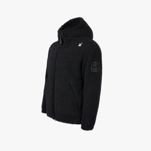 스파이더 플리스 패딩 후드 자켓 SPIWCNJK301UBLK