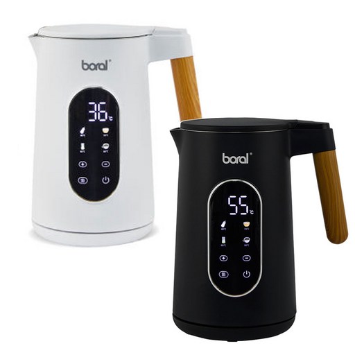 보랄 디지털 LCD 이중 통스텐 전기주전자 전기포트 1.7L, 화이트