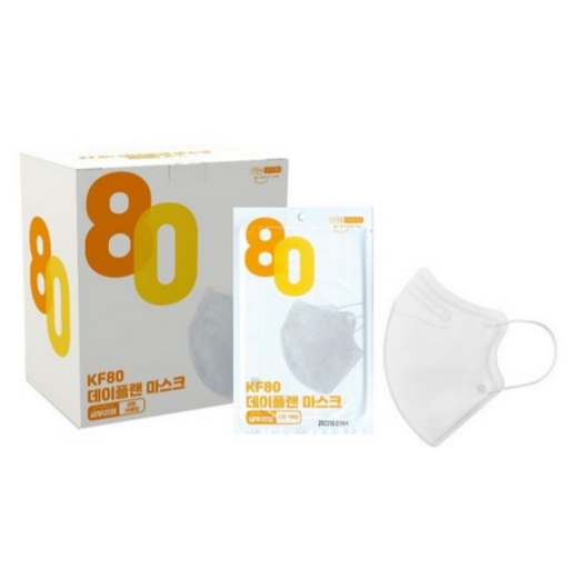 [개별포장/무료배송/2박스] 숨편한 데이플랜KF80 새부리형 대형 화이트