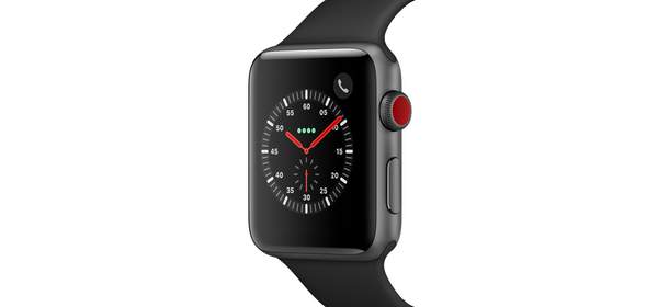 Apple 애플워치3 42mm GPS+Cellular, 스페이스 그레이 알루미늄 케이스,블랙 스포츠 밴드