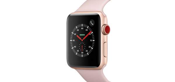 Apple 애플워치 3 GPS + 셀룰러 42mm, 골드 알루미늄 케이스 + 핑크샌드 스포츠밴드(MQKP2KHA)