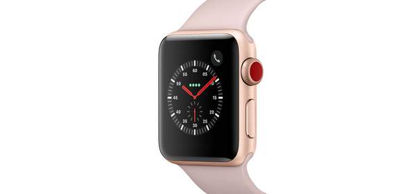 Apple 애플워치3 GPS + 셀룰러 38mm, MQKH2KHA, 골드 알루미늄 케이스 + 핑크 샌드 스포츠 밴드